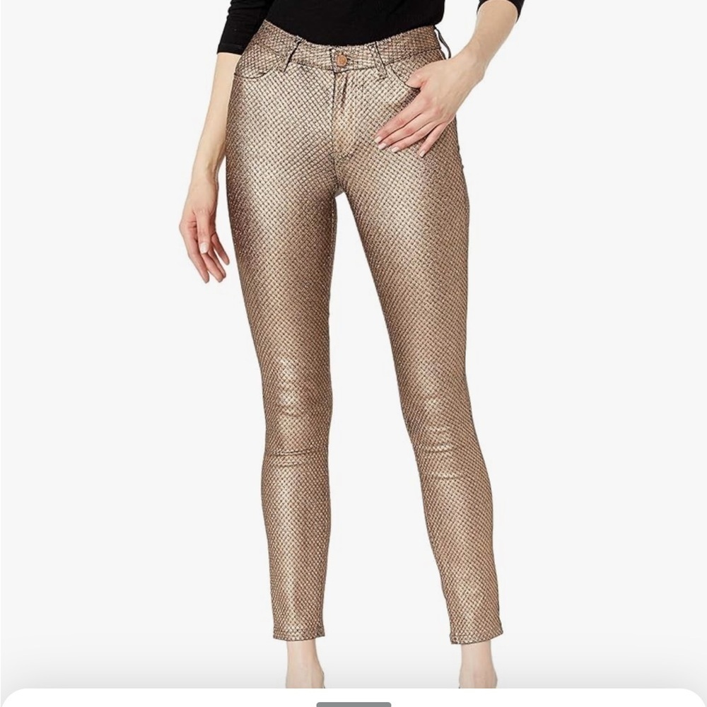 Paige Hoxton Ultra Skinny Gold Deco Coating Jeans NWT Size 24